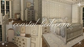 ｡𖦹°‧ coastal bedroom  bloxburg speedbuild ∘˙○˚• [upl. by Jedthus594]