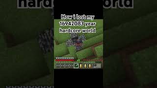 How I lost my 19462864 ayear hardcore world😭😭 shorts minecraft [upl. by Eaj]