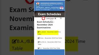 November 2024 Exam Timetable Published  MS University msuniversitytrending [upl. by Ahsilad]