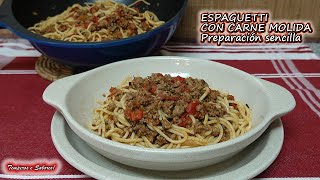 ESPAGUETTI CON CARNE MOLIDA ECONÓMICO muy Fácil y delicioso [upl. by Garratt]