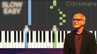 Ludovico Einaudi  Oltremare SLOW EASY Piano Tutorial [upl. by Thornburg]