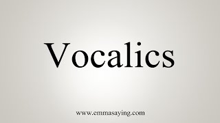 How To Say Vocalics [upl. by Anaik]