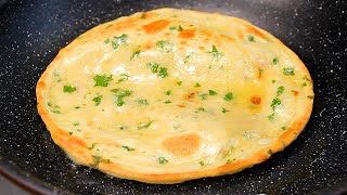 Boiling water with flour No oven No yeast Super simple and delicious pan flatbread [upl. by Cyb310]