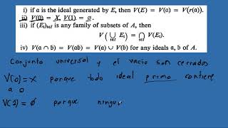 Topología de ZariskiÁlgebra conmutativa115 [upl. by Baiel]