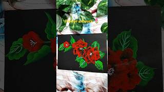 one stroke painting l Flower artwork 🌹shorts art flowerart flowerpainting acrylicpainting [upl. by Eilloh]