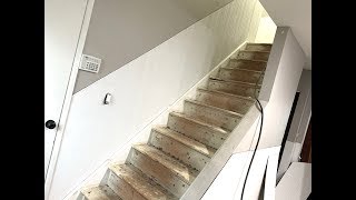 How to Make Cuts to Install Beadboard Wainscoting Along Stair Walls or Staircase [upl. by Sonnie]