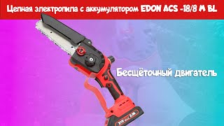 Распаковкаосмотр цепной электропилы с аккумулятором EDON ACS 188 M BL Бесщёточный двигатель [upl. by Melania]