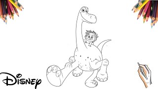 COMO DESENHAR O ARLO E O SPOT  O BOM DINOSSAURO  HOW TO DRAW ARLO AND SPOT  THE GOOD DINOSAUR [upl. by Alessig]