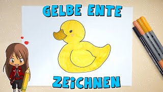 Gelbe Ente einfach malen für Kinder  ab 5 Jahren  Malen mit Evi  deutsch [upl. by Bautista917]