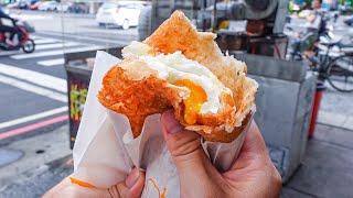 Taiwan Street Food  Fried Egg Scallion Pancake  炸蛋蔥油餅 [upl. by George]