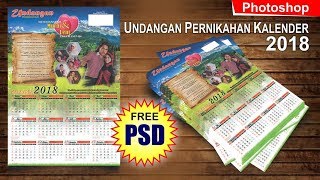 Desain Undangan Model Kalender 2018 di Photoshop  Tutorial Photoshop [upl. by Alves]