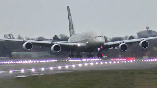 A380 Lands Sideways In Dramatic Crosswind [upl. by Dorthea501]