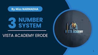 NUMBER SYSTEM  PART 3  APTITUDE  Miss Narmadha VISTA ACADEMY ERODE numbersystem ssc rrb ibps [upl. by Mcripley877]