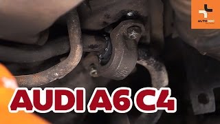 Hoe een stabilisatorstang rubbers vooraan vervangen op een Audi A6  Handleiding HD [upl. by Nhor670]