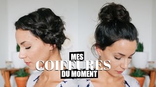 Mes coiffures du moment  cheveux milongs  Coline [upl. by Anaihk]