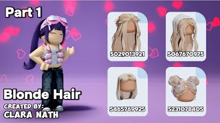 Aesthetic BLONDE HAIR CODES For Roblox Brookhaven Berry Avenue And Bloxburg [upl. by Norma]