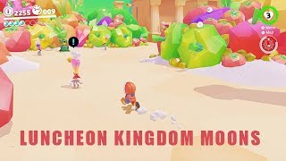 LUNCHEON KINGDOM MOONS Super Mario Odyssey walkthrough  19 Luncheon Kingdom Power Moons [upl. by Tennos774]