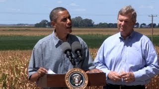 President Obama In Iowa On USDA Purchases To Help Farmers [upl. by Ellette]