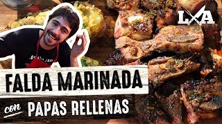 Falda Marinada con Papas Rellenas  Receta de Locos X el Asado [upl. by Allesiram]