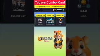 21 September Combo Card  Hamster kombat Daily Combo Card  todays Combo card  5M Coins Free [upl. by Der]