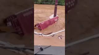 Shipping container MANGLED by hurricane flooding [upl. by Azal]