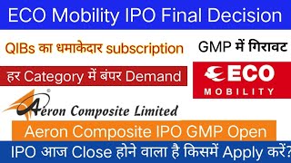 ECO Mobility IPO  ECO Mobility IPO GMP  Aeron Composite IPO GMP  Apply Or Not [upl. by Fakieh]