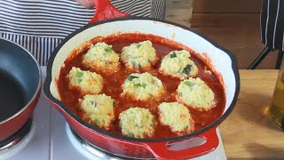 POLPETTE di RISO alla PIZZAIOLA ricetta polpetta di riso al pomodoro polpette [upl. by Earahc]