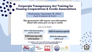 Corporate Transparency Act for Housing Cooperatives and Condo Associations [upl. by Abba]