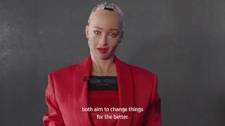 Sophia The Robot noul client UniCreditBank [upl. by Zacharias]