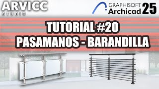 TUTORIAL 20  PASAMANOS BARADILLA archicad25 graphisoft bim [upl. by Ahsinauq634]