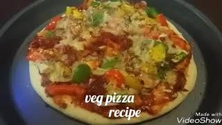 Veg Pizza at home  How to make veg cheese pizza in oven  Home made pizza Recipe [upl. by Ecirtap835]