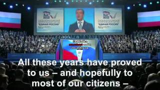 Speech of the Russian President Dmitry Medvedev on 24092011 [upl. by Tcideneb405]