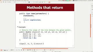 08 Marty Stepp CS 106A Programming Methodology Spring 2017 Return Boolean [upl. by Naujahs]