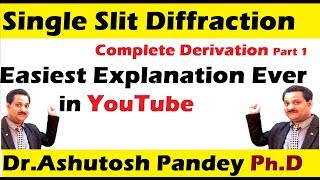 Fraunhofer Diffraction Single Slit Diffraction Derivation part 1 सबसे आसान VDO [upl. by Clere666]