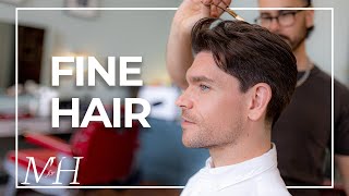 Mens Haircut For Fine Hair  Cut and Style [upl. by Modern]