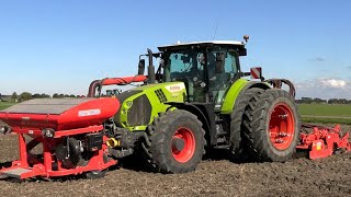 Winter tarwe zaaien met Claas Arion 660 Mts Mellema Finsterwolde 4K [upl. by Hutson]