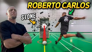 CAN ROBERTO CARLOS BREAK STONE WITH A FOOTBALL [upl. by Eninnej383]