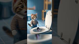 Cats Phone Flushed 😮 cuteanimal kitty cutecat kittten catcute cat kittenish shortsfeed [upl. by Silohcin]