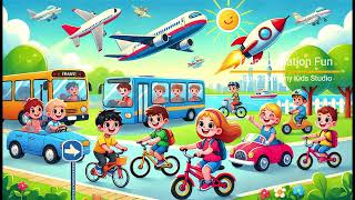 Transportation Fun  Fun Learning Song for Kids [upl. by Anileba]