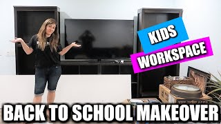 BACK TO SCHOOL ROOM MAKEOVER  NEW DIY SCHOOL from HOME WORKSPACE REVEAL  DIY Kids Desk Set Up [upl. by Elocaj]