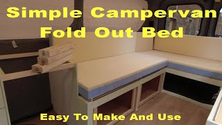 Simple Campervan Fold Out Bed  DIY Camper Conversion [upl. by Ahsiemak754]