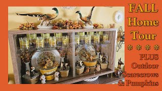 FALL VINTAGE DÉCOR HOME TOUR  Autumn Dining Room  Outdoor Scarecrows amp Pumpkins [upl. by Dalpe]