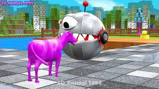 Throw The Ball Into The Bottle Game With Cow Tiger Gorilla Dinosaur Wild Animal Escape Cage Game [upl. by Ahsinet239]