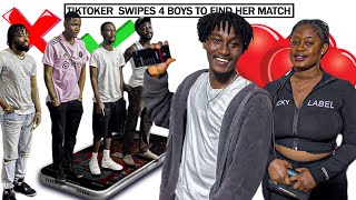 Find Your Match Female TikToker Swipes 4 Guys [upl. by Enirehtak]