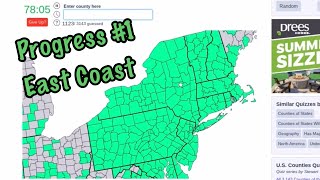 Naming EVERY County of the US  Progress 1 East Coast [upl. by Aniretac]