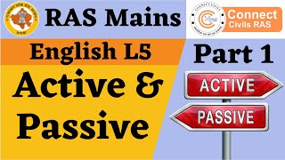 RAS Mains English L5  Active Passive part 1 [upl. by Aehcim]