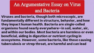 An Argumentative Essay on Virus and Bacteria  An Argumentative Essay on Virus vs Bacteria [upl. by Nolan]