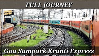 Delhi To Goa via Mumbai  FULL JOURNEY  12450 Goa Sampark Kranti Express  Konkan railway [upl. by Halyhs]