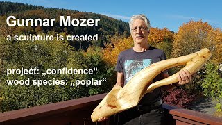 A3 gunnar mozer a sculpture is created wood species poplar wood carving wood sculpting [upl. by Gnem]