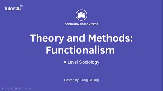 Sociological Theory Functionalism Sociology Theory amp Methods [upl. by Marcy]